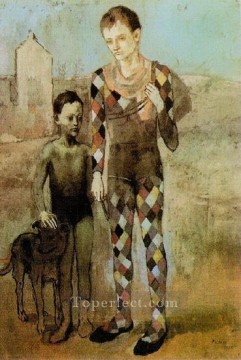 Dos acróbatas con un perro cubista de 1905 Pablo Picasso Pinturas al óleo